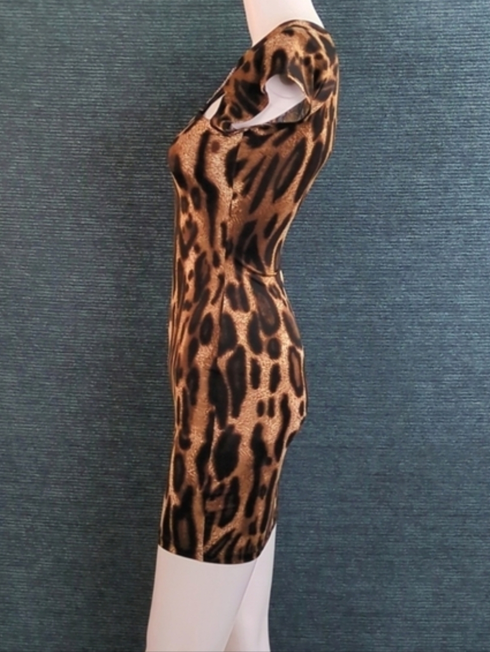 Vintage Y2K Clubwear, Sabora Embellished Leopard Print Mini-Dress - Picture 5 of 8
